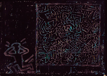 croquis inspiré d'une peinture de Keith Haring